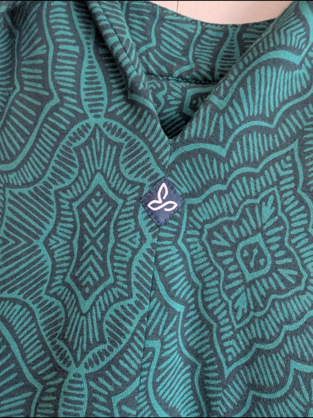Prana Teal Maxi Dress with Lovely Embroidered Waistband - Picture 2 of 6